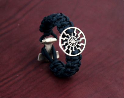 Браслет Sonnenrad (Чёрное солнце) с Молотом Тора