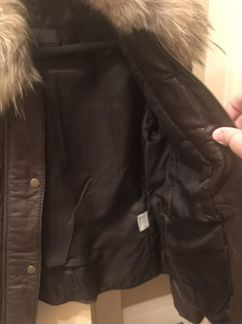 Куртка кожаная утеплённая Benetton, размер 40-42