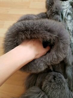 Шуба из песца с капюшоном