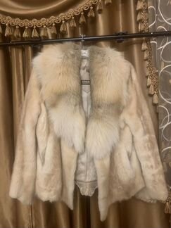 Шуба норка с лисой