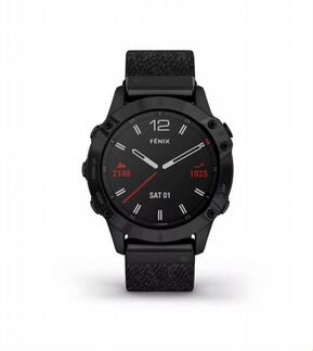 Garmin Fenix 6 Sapphire DLC чёрный плетёный нейлон