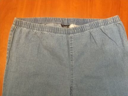 Джинсы на поясе-резинке укороченные, р. 52