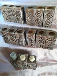 Подсвечники. Дерево, резьба