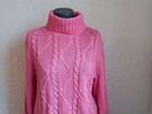 Женский L полушерстяной розовый свитер