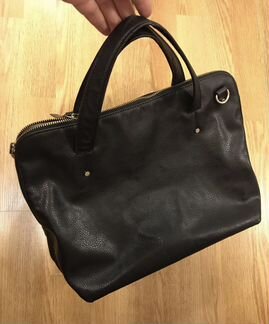Сумка чёрная кожаная кожзам Zara
