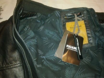 Куртка-бомбер кожа, Pull and Bear, Испания, M, L р