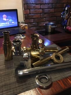Сифон золотой для раковины