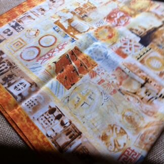 2 платка из натурального шёлка 90 см х 90 см