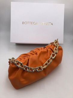 Новая женская сумка оранжевая кожа Bottega Veneta