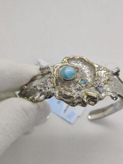 Серебряный браслет Сапфир. Топаз