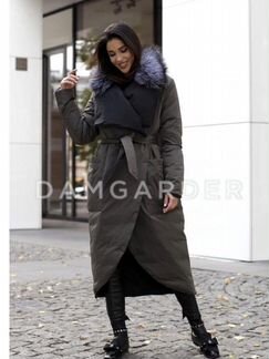 Пуховик новый двусторонний женский удлинённый