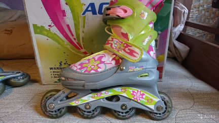 Ролики с защитой для девочки разм.30-33