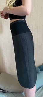 Юбка серая плотная тёплая миди