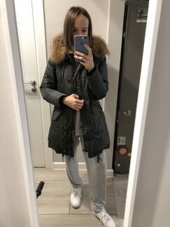 Парка пуховик с натуральным мехом