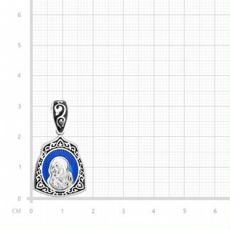 Серебряная подвеска Владимирская икона Божией Мате