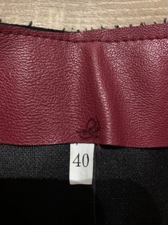 Юбка джинсовая кожаная