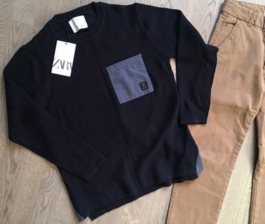 Новый модный джемпер Zara. Хлопок. 10/140