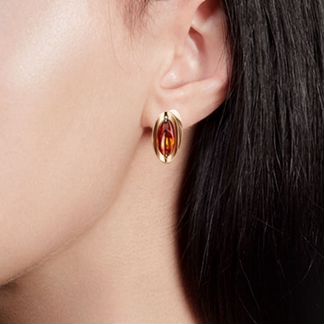 Золотой набор с янтарем