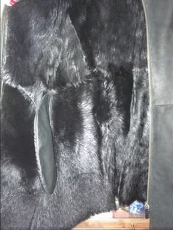 Черная куртка-дубленка из натуральной овчины