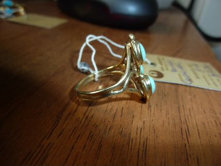 Золотое кольцо с Иранской бирюзой