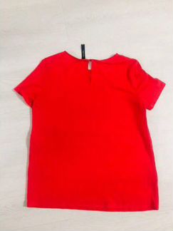 Блуза с коротким рукавом красная плиссированная