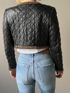 Укороченная кожаная куртка