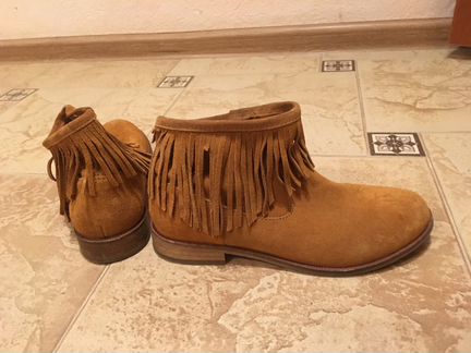 Полусапожки замшевые