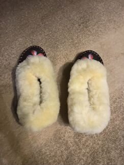 Тапки натуральная кожа с овчиной