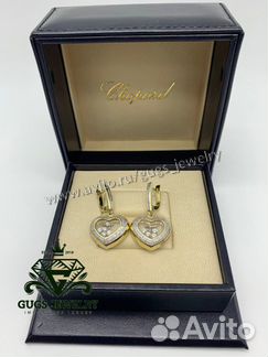 Золотые серьги с бриллиантами chopard