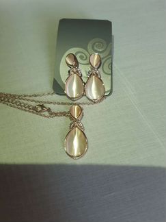 Комплект серьги+кулон, бижутерия