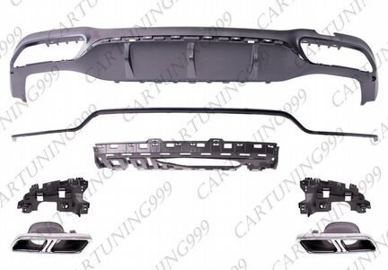Диффузор и насадки 63 AMG Mercedes E 213 под окрас