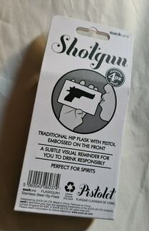 Фляжка стальная Shotgun с пистолетом Англия