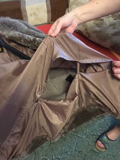 Шуба из мутона с песцовым воротником