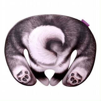 Декоративная подушка Хаски Счастливчик Цвет: Черный (31х40)