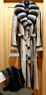 Норковая шуба с воротником из шиншиллы, 46-48р