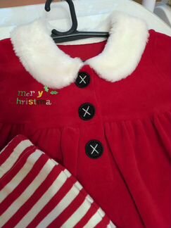 Новогодний костюм Санты для девочки 1-2 года