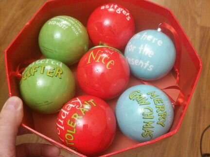 Dr. Seuss Grinch шары на ёлку 7 шт в коробке