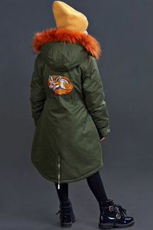 Парка для девочки Noble People р.12/152 хаки