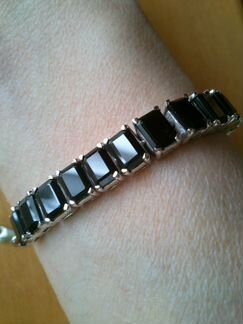Браслет серебро 925, чешский гранат