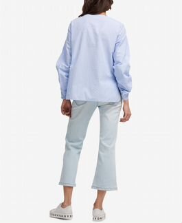 Dkny рубашка оверсайз хлопок голубая блузка 46-50