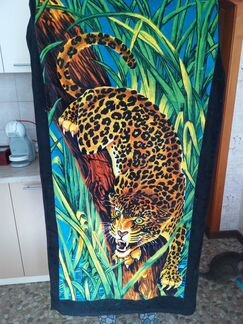Полотенце махровое с рисунком Леопард 150 х 75