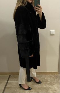 Шуба норка стриженная черная