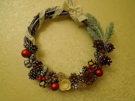 Венок рождественский. Ручная работа.Новый