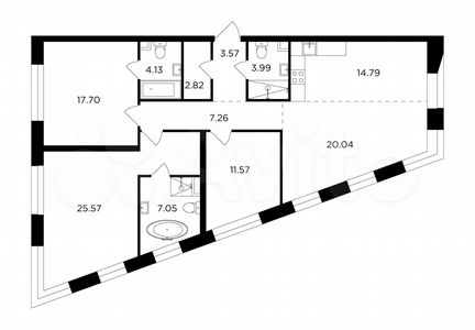 4-к квартира, 118.5 м², 7/16 эт.