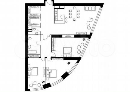 3-к квартира, 165.6 м², 23/56 эт.