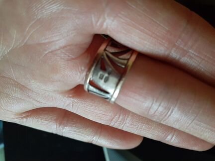 Серебро/позолота Кубачи ажурное резное кольцо СССР