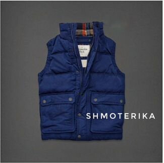 Abercrombie Fitch жилет светло синий с клеткой